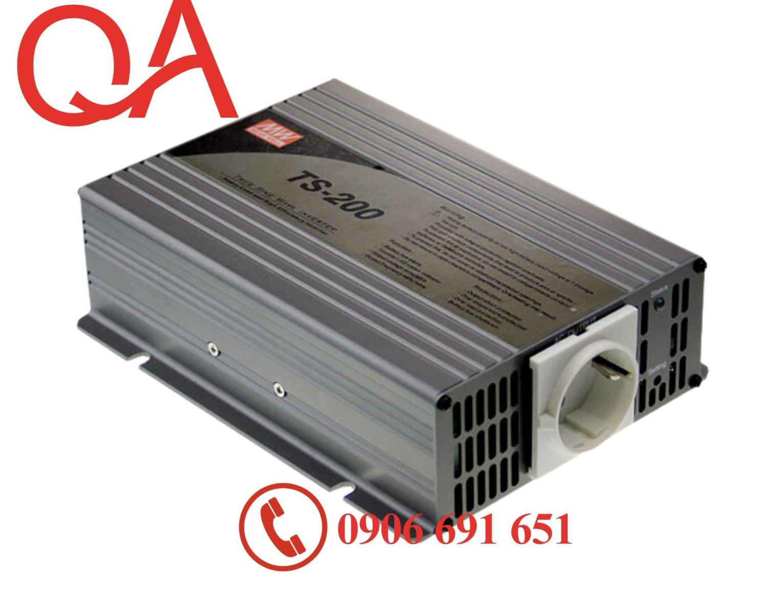 Nguồn Meanwell TS-200-212C, Meanwell sóng sin chuẩn 200W-230VAC-20A, nguồn biến tần DC-AC